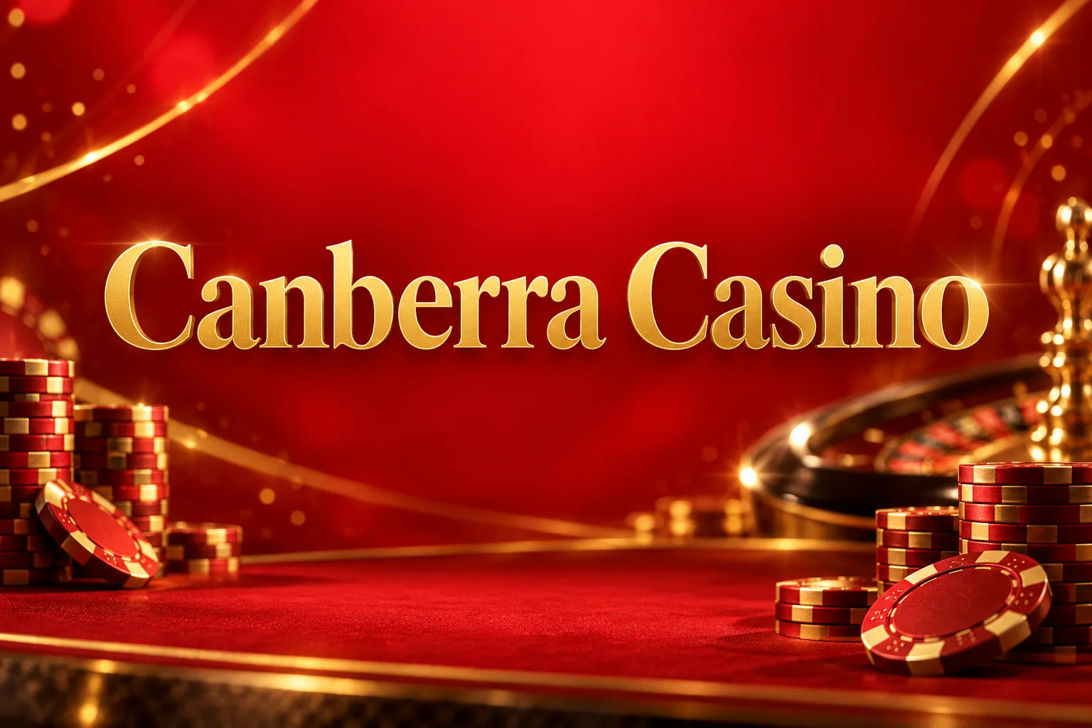Canberra Casino online welcome offer banner: 200 percent match to A$2,000 and 150 free spins on a red and gold gaming floor